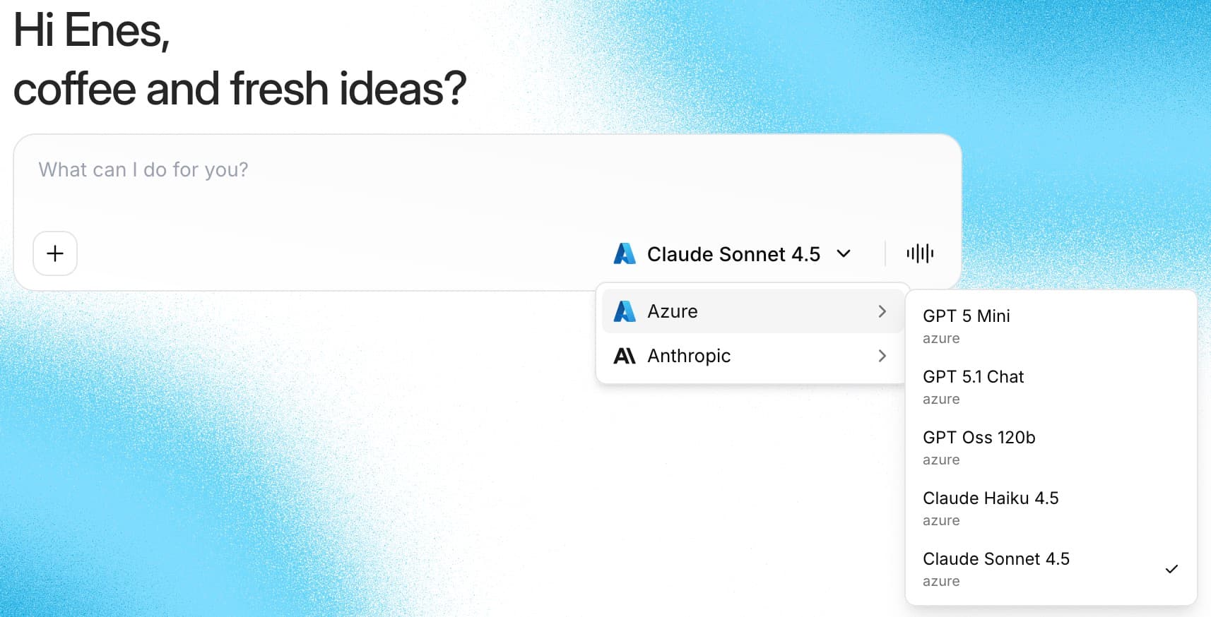 Multi-LLM Modellauswahl der KI-Plattform